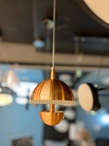 لوستر تک آویز مدل قارچی مسی