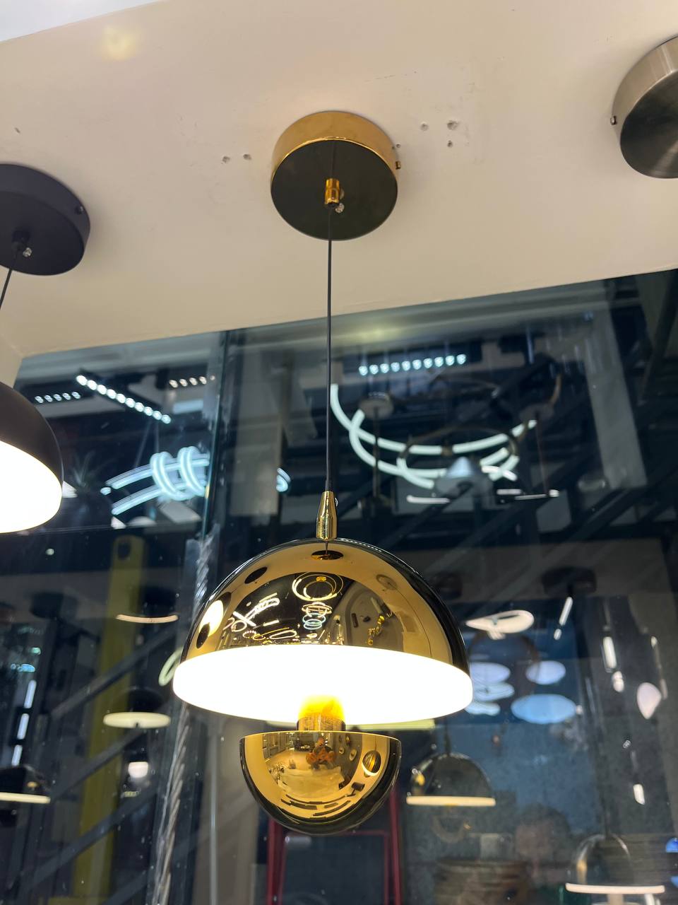 آویز قارچی سایز بزرگ طلایی